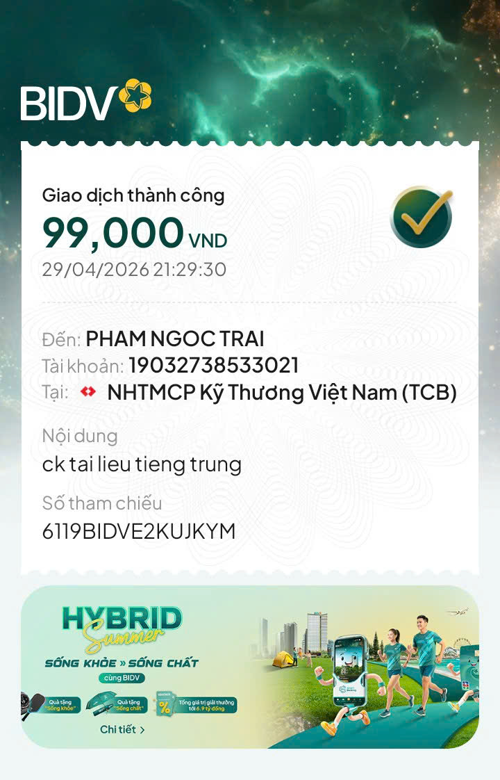 Giao dịch thành công